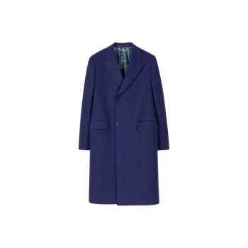 Paul Smith FW23 Wool-Cashmere Epsom Coat Coats Men's Dark Blue