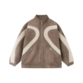 BTW Suede Patchwork Unisex Jacket