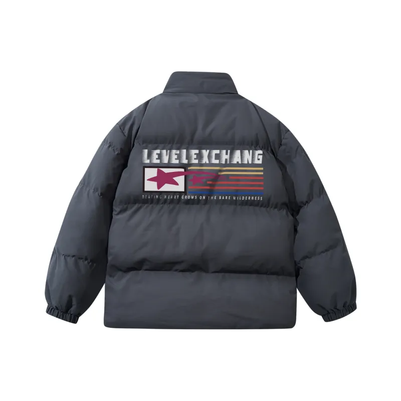 LEVEL RELAX Series Puffer Jacket Unisex Black-6