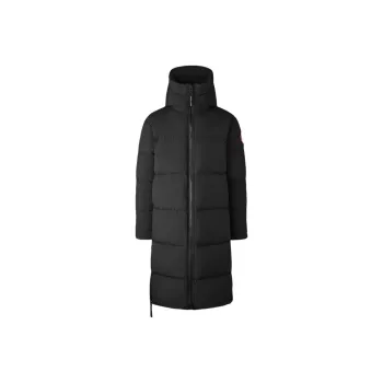 Canada Goose Logo Patch Hooded Down Jacket