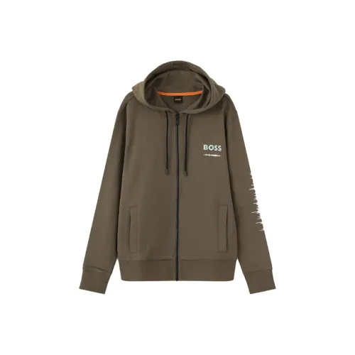 HUGO BOSS Graphic print Zip up Hoodie