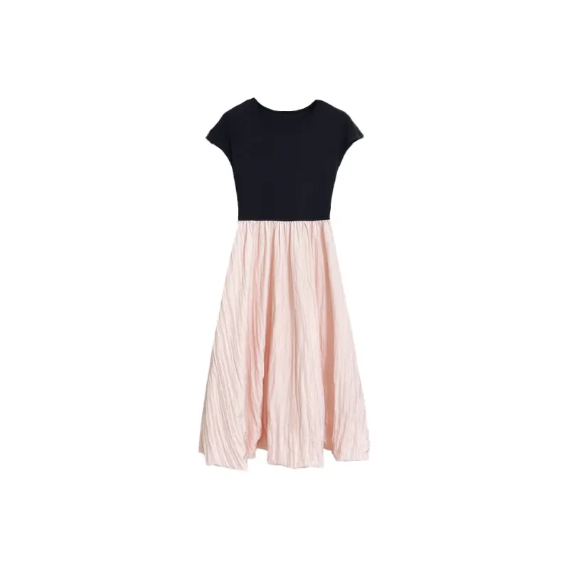 PAZZO Short Sleeved Dress Women's Black & Pink-1