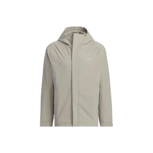 Adidas BUSINESS CASUAL Parka Fleece Coat Men's Pebble Silver Gray