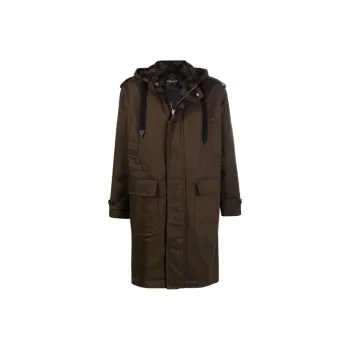 VERSACE Coats Men Brown
