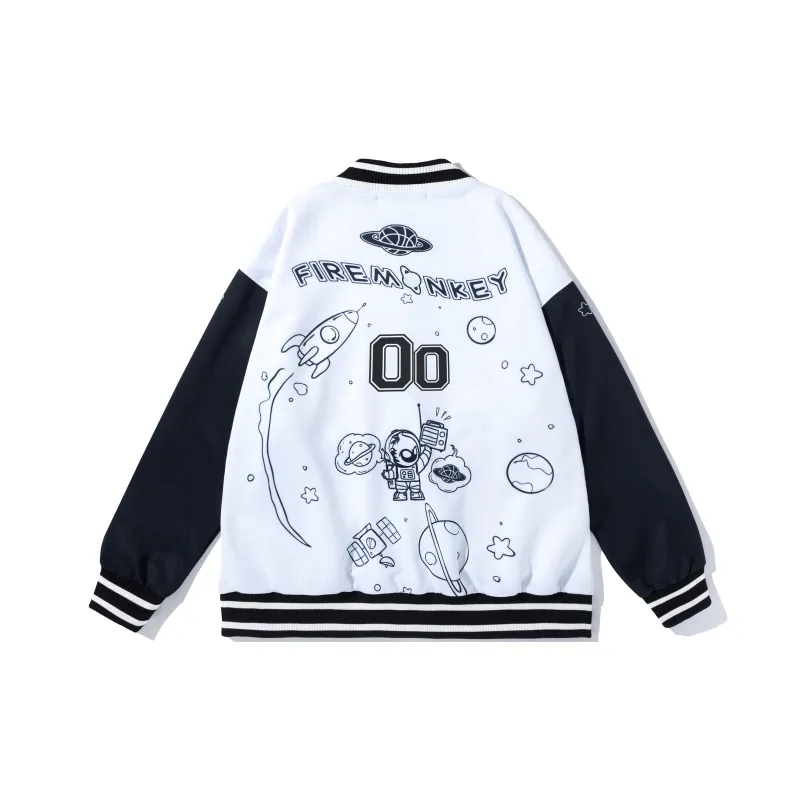 FireMonkey Baseball Jacket Unisex White-3