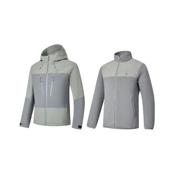 QIAODAN Mountain God Series Windbreaker Jackets Men Wander Gray