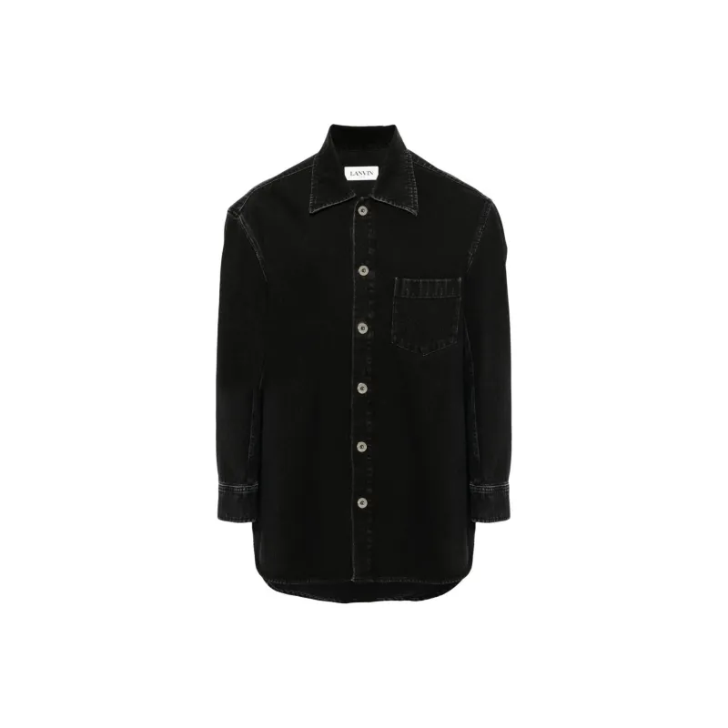 Lanvin Cocoon Button Up Denim Shirt-0