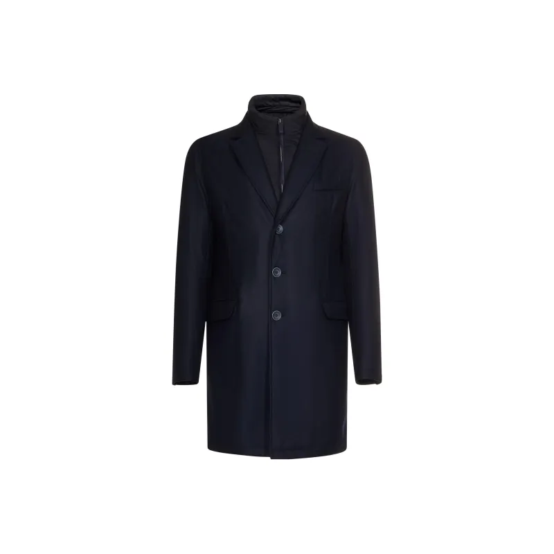 HERNO Collared Button Up Coat-0