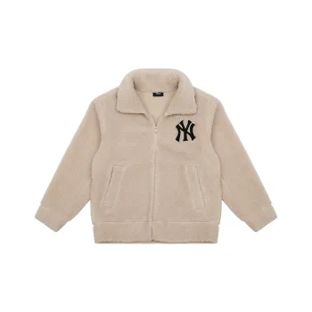 MLB Base Logo Velvet Jackets Unisex Camel