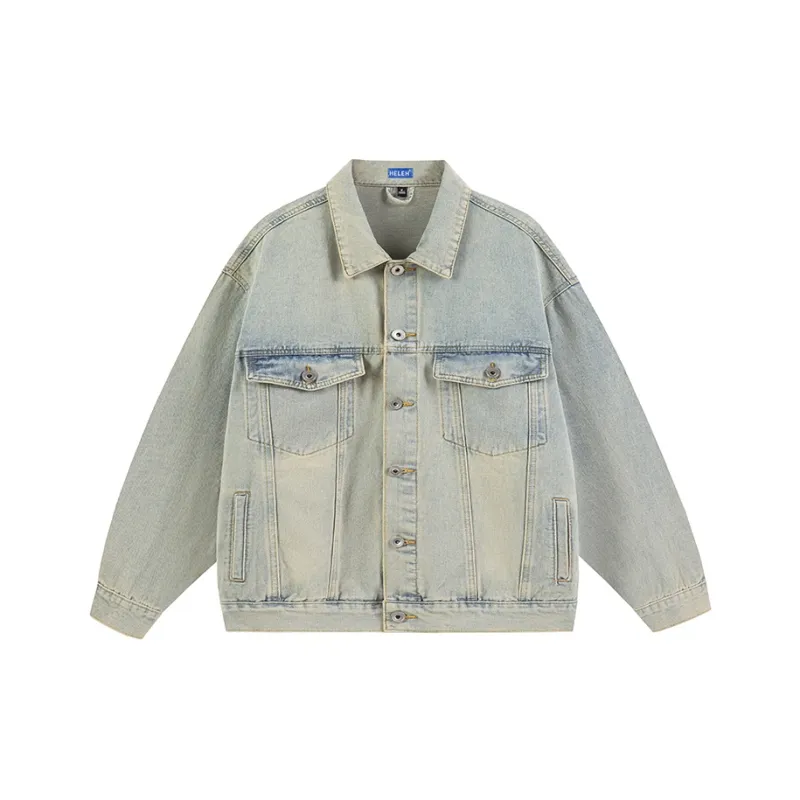 HELEH Denim Jacket Unisex Vintage Blue-0