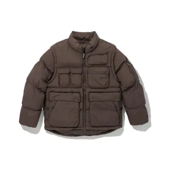 New Era Puffer Jackets Unisex Brown
