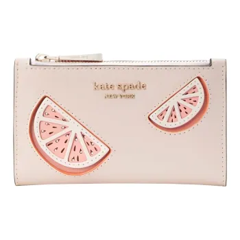 Kate Spade Cow Leather Card Holder Wallet Small Size Women's Pale Dogwood Color
