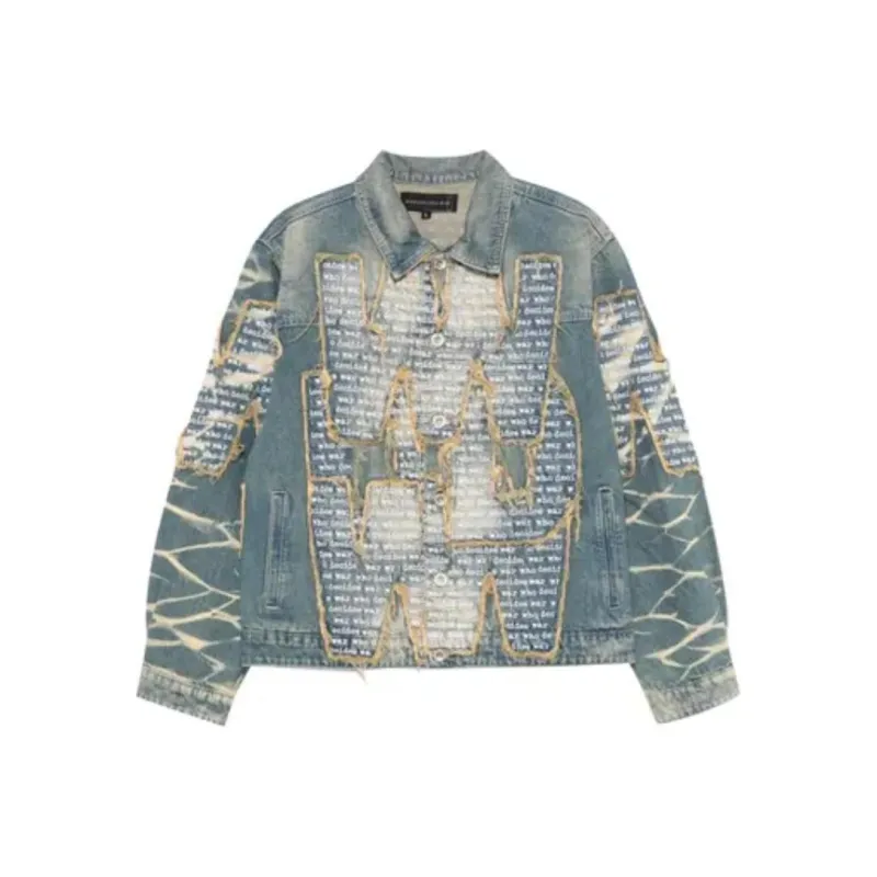 Who Decides War Embroidered logo Denim Jacket-0