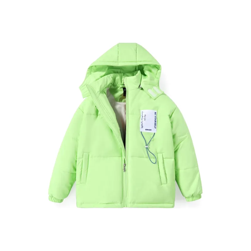 GENANX Letter Detachable Hood Loose Fit Puffer Jacket Unisex-6