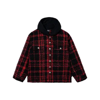 Revenge Skull Patch Hooded Flannel