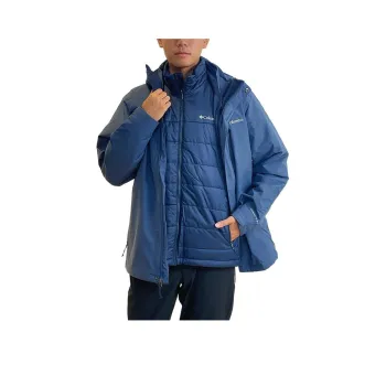 Columbia Hiking Skiing And Paragliding Water Resistant Windproof Wear Resistant Warm Windbreaker Jacket Men's Blue
