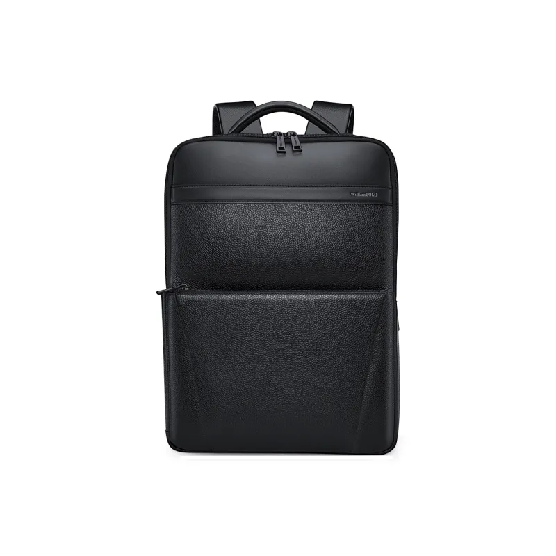 WilliamPOLO Cow Leather Backpack Regular Men's Black-0