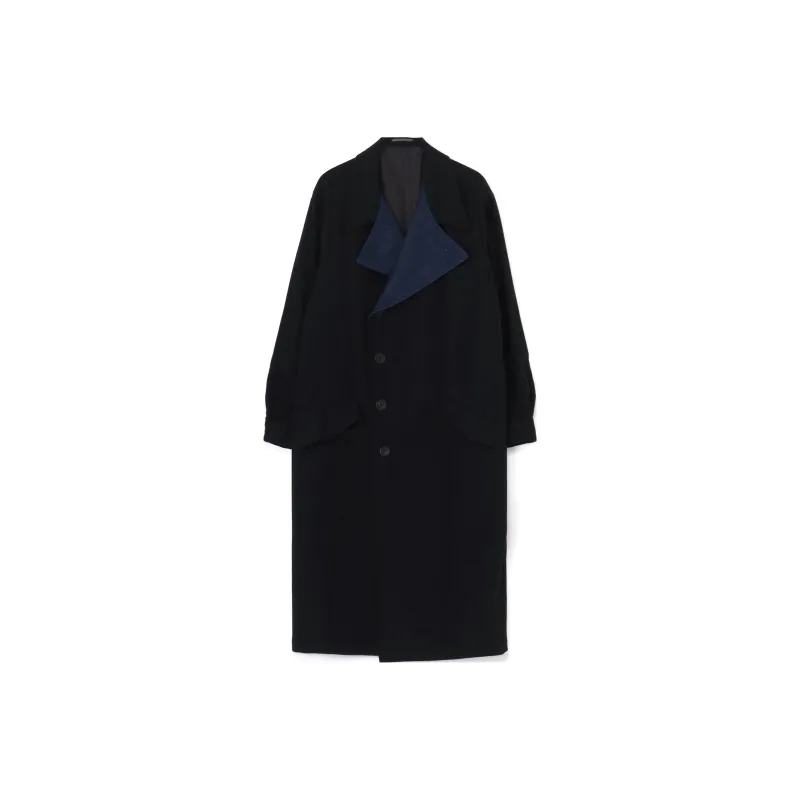 Yohji Yamamoto Notched lapel Felted Trench Coach-0