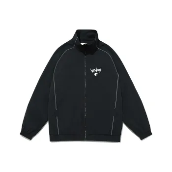 Guuka Couple Outdoor Streetwear Irregular Reflective Stripe Coat Unisex Black