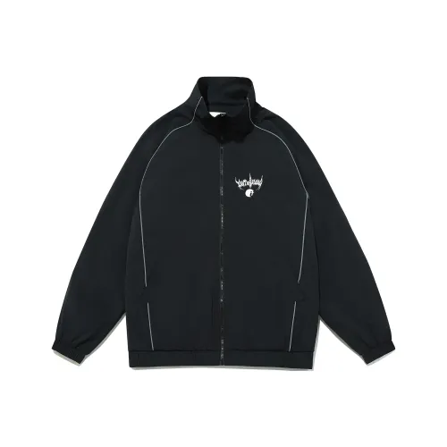 Guuka Couple Outdoor Streetwear Irregular comfort Stripe Coat Unisex Black