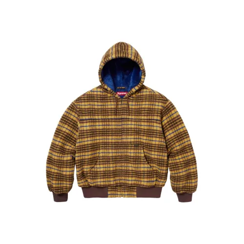Supreme Plaid Wool Hooded Work Jacket