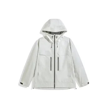 PEACEBIRD MEN Waterproof And Windproof Windbreaker Jacket Men's White