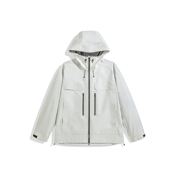 PEACEBIRD MEN Waterproof And Windproof Windbreaker Jacket Men's White-0