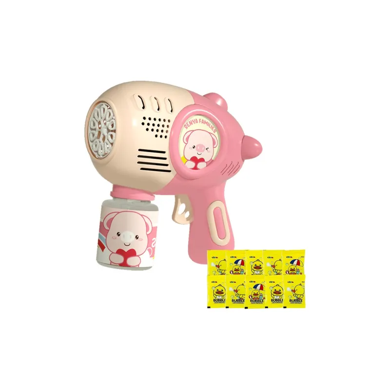 BIG TAYLOR Pink Piglet, Handheld Fully Automatic 10 Hole Bubble Blower, Outdoor Toy Bubble Machines-12