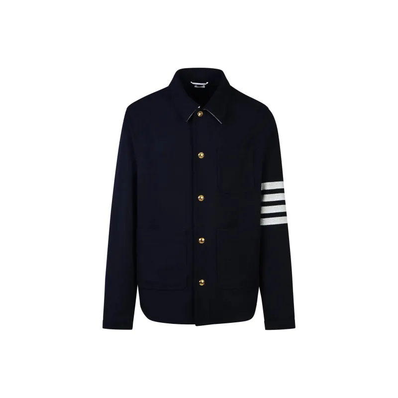 THOM BROWNE Stripe Detailed Buttoned Jacket-0