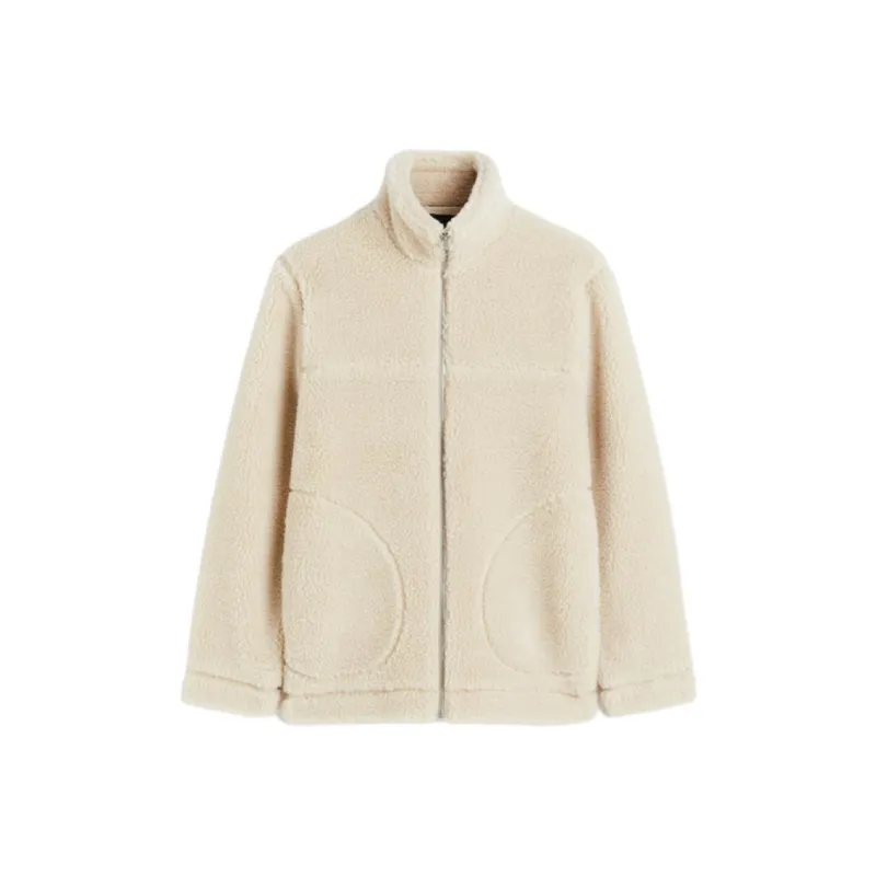 H&M Velvet feel Coat Men's Light Beige-0