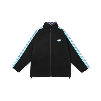 GENANX Plaid Lapel Loose Fit Puffer Jacket Unisex