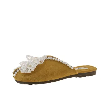 AJPAP Quiet Odor Resistant Abrasion Resistant Slip Resistant Closed Toe Slippers Women's