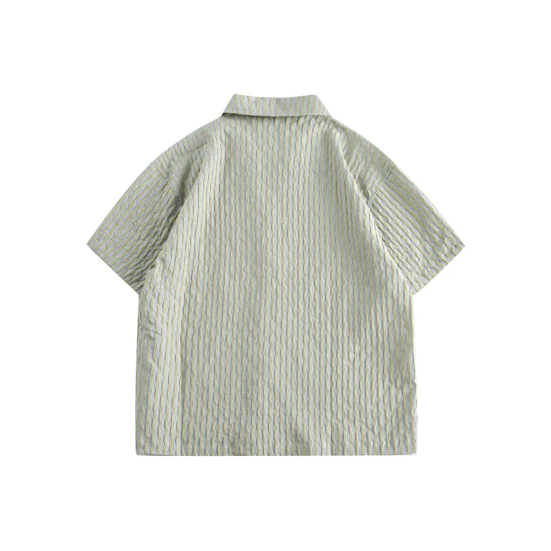 【dme】 Shirt Unisex White Green Stripes-1