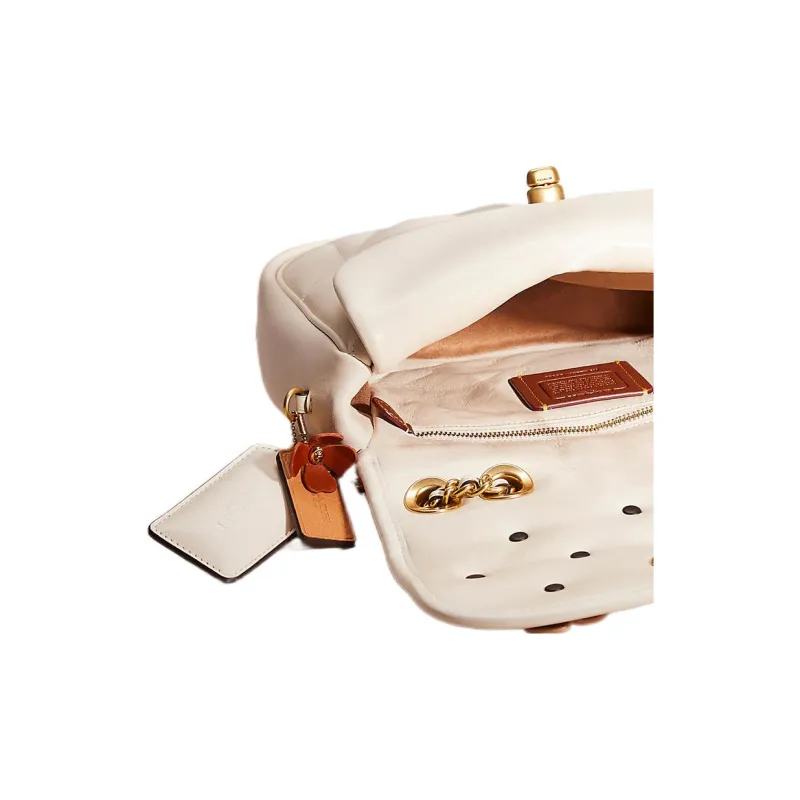 COACH Studio Nappa Leather Pillow Bag Handbag, Shoulder Bag Medium Size Women's White-4