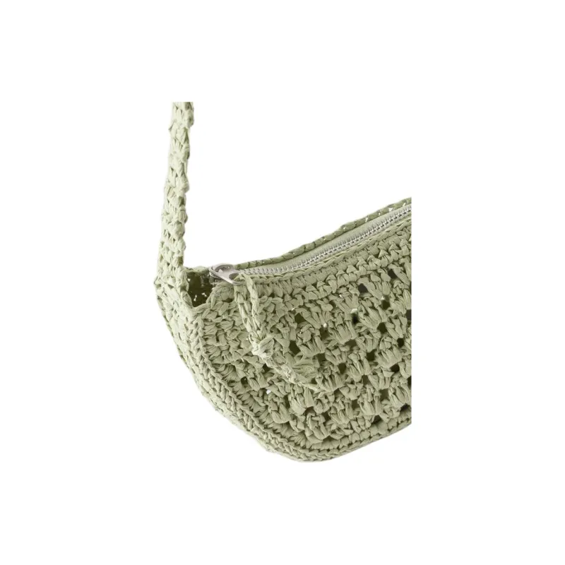 ZARA Cellulose Material Palm Leaf Handbag, Shoulder Bag Regular Women's Green-4