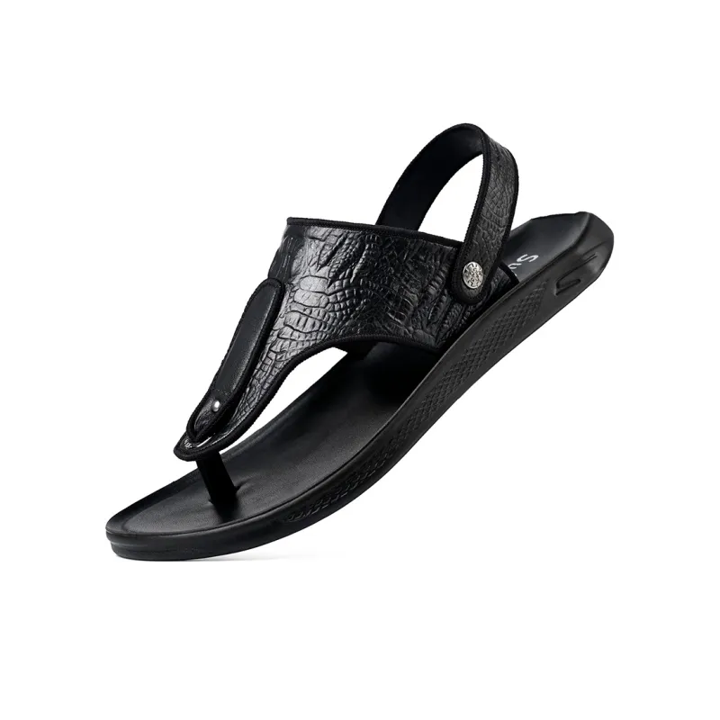 Sonno Slip Resistant Abrasion Resistant Flip Flops Men's Black-1