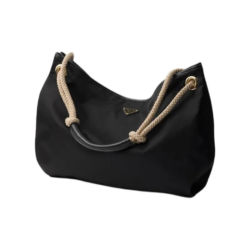 PRADA Re Nylon Fabric Shoulder Bag Tubas Women's Black-1
