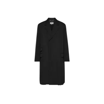 Maison Margiela Logo Stitched Single Breasted Coat
