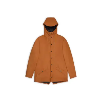 Rains Drawstring Long Sleeved Hooded Jacket