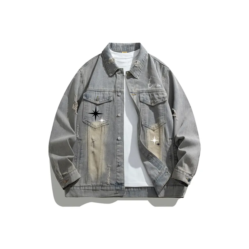 EOOVEN Denim Jackets Unisex-4