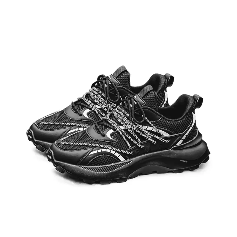 Hong Kong Meng Slip Resistant, Breathable, Height Increasing Low Top Chunky Sneakers Men's-3