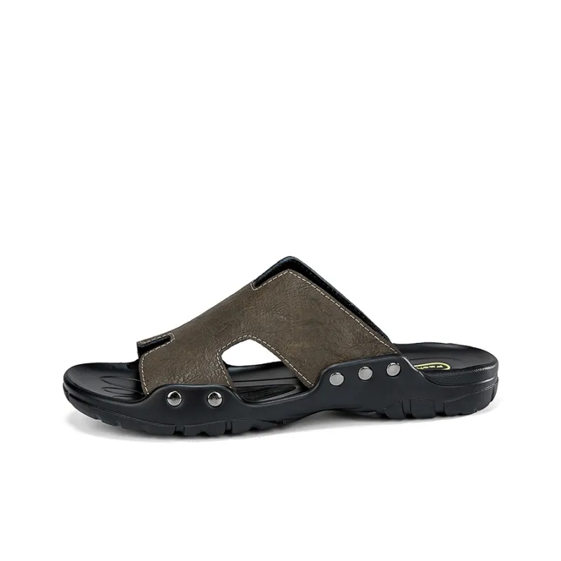 Qiandongmeili Rubber Sole Slide Slippers Men's-3