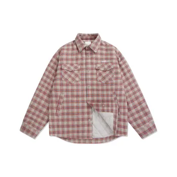 Guuka Puffer Jacket Men's Red Plaid