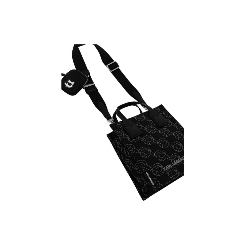 KARL LAGERFELD IKON RPA One Shoulder Handbag Trumpets Women's Black-2