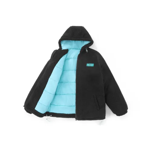 Bt Loose Fit Thickened And Fleece-Lined Jacket Winter Unisex Black