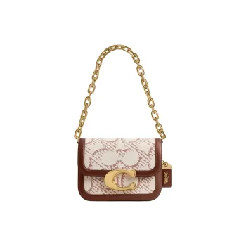 COACH IDOL Signature Canvas Shoulder Bag, Crossbody Bag, Handbag Small Size Women's Natural