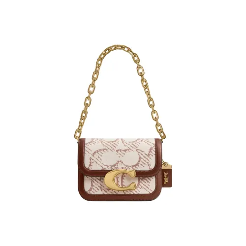 COACH IDOL Signature Canvas Shoulder Bag, Crossbody Bag, Handbag Small Size Women's Natural