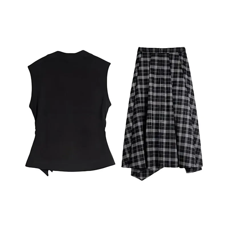 TIBINB Two Piece Skirt Sets Women's-1