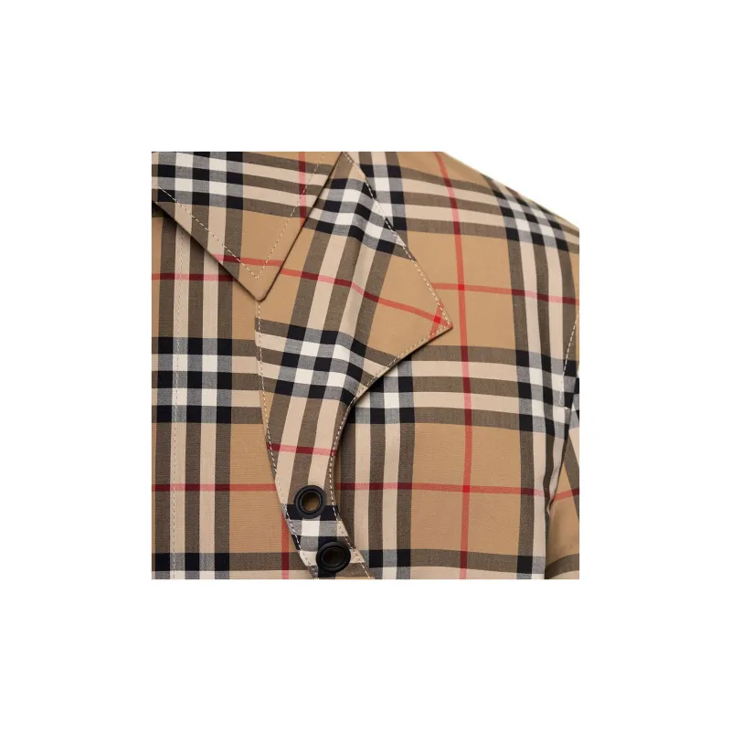 Burberry Check pattern Cotton Trench Coat-5
