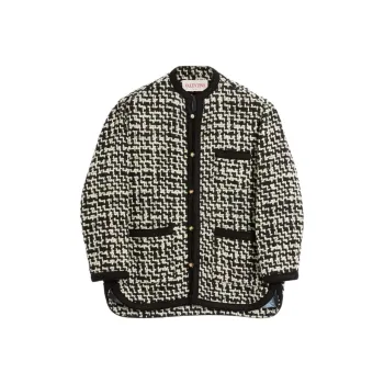 Valentino Wool Tweed Shirt Jacket Jackets Coats Men's Black